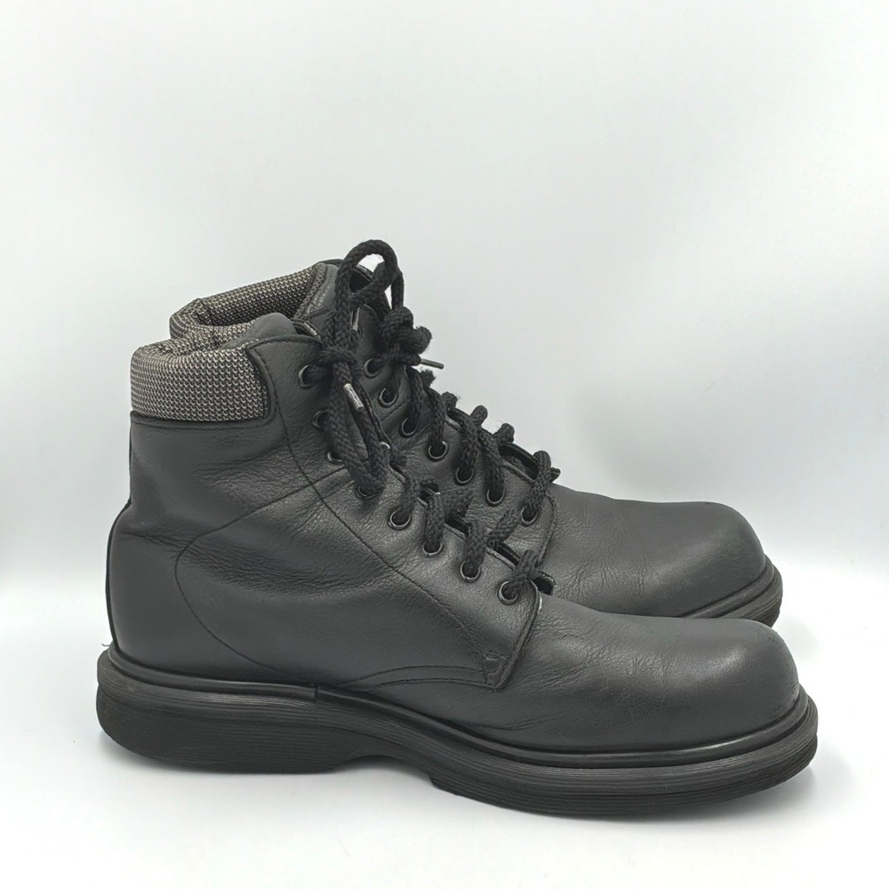 Dr. Martens AW004 Boots Mens 9 Black Leather Air Cushioned Lace Up Ankle